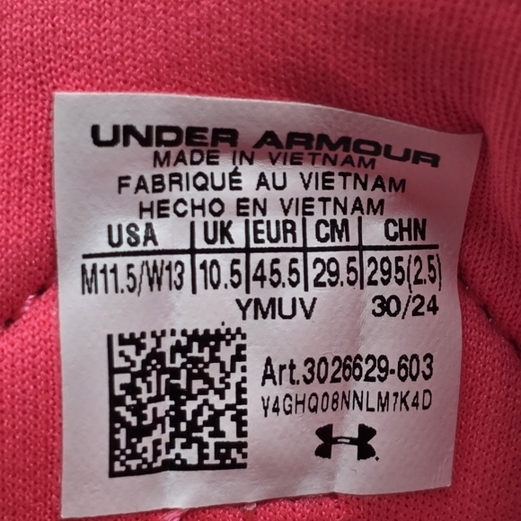 Under Armour HOVR Mega 2 Athletic Shoes Pink Men\'s Size 11.5 3026629-603 New main image 6
